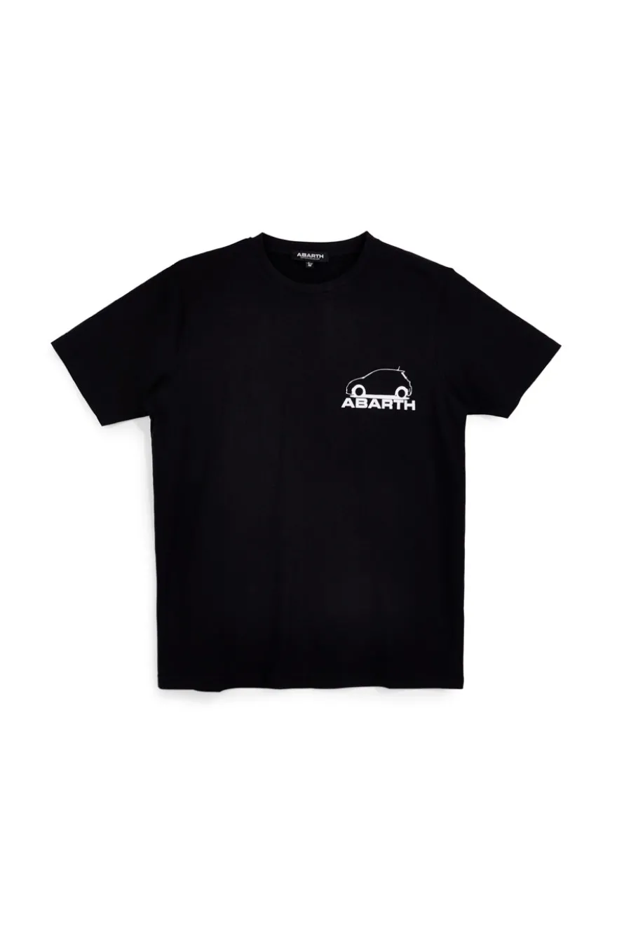 T-shirt nera con stampa logo Abarth AH017TE