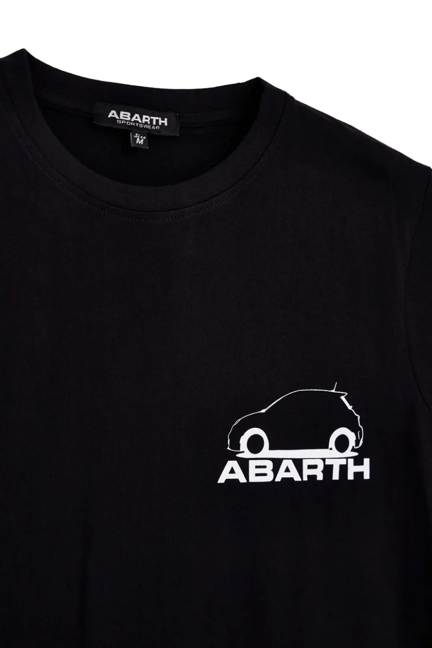 T-shirt nera con stampa logo Abarth AH017TE