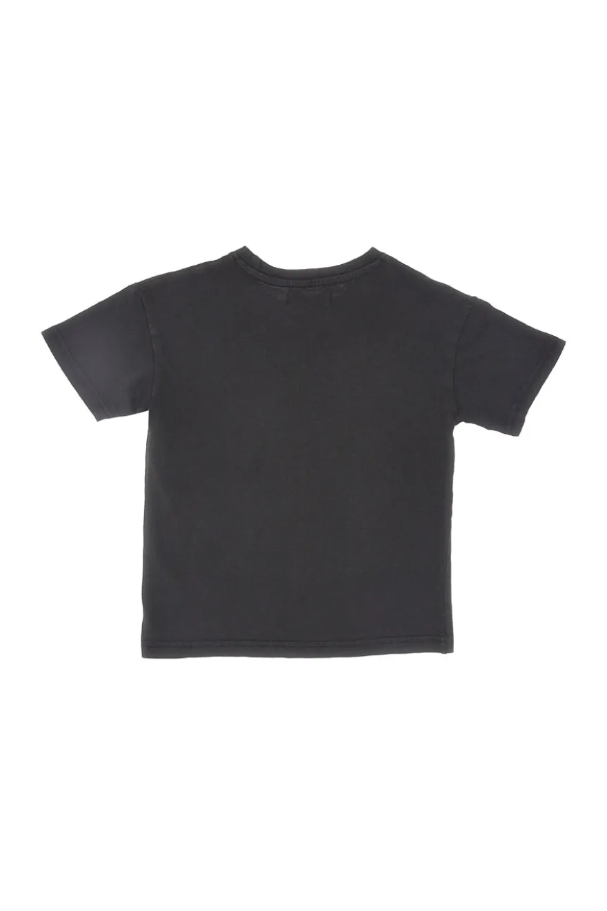 T-shirt Nera Con Stampa sul Petto Pitt Kids PT-K-T-7025