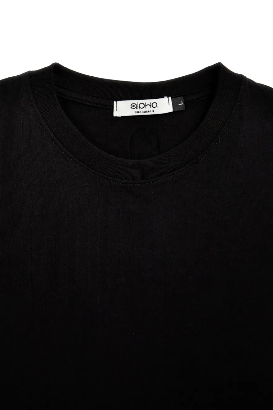 T-shirt nera girocollo a maniche corte Boardman ALPHA10