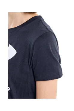 T-Shirt Nera Girocollo con Logo Bianco sul Petto UNDER ARMOUR RIVAL LOGO SS