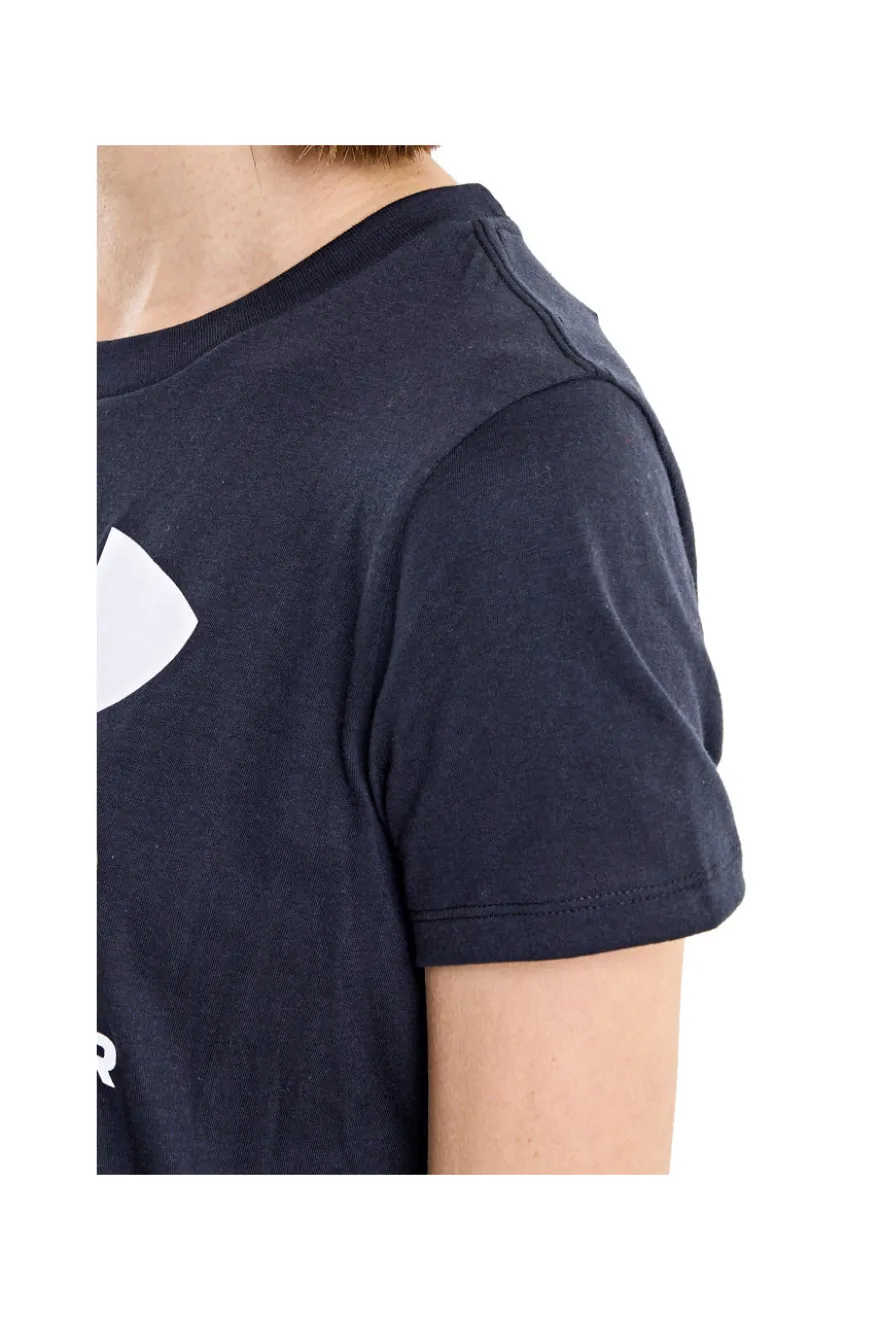 T-Shirt Nera Girocollo con Logo Bianco sul Petto UNDER ARMOUR RIVAL LOGO SS