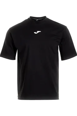 T-shirt nera in cotone con logo gommato Joma Short Sleeve T-Shirt