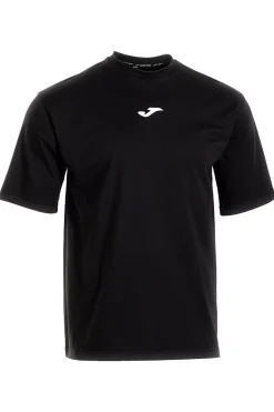 T-shirt nera in cotone con logo gommato Joma Short Sleeve T-Shirt