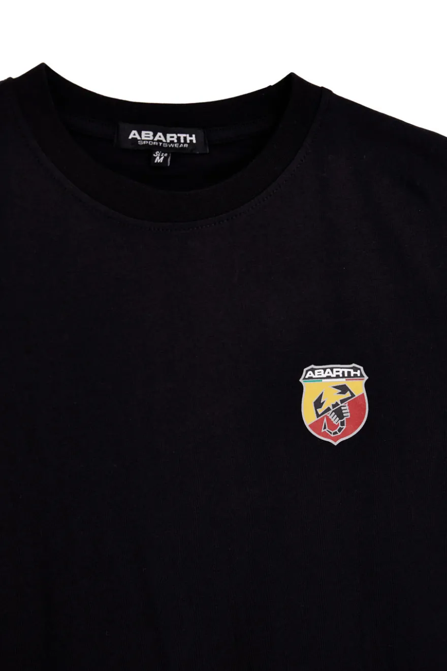 T-shirt nera in cotone con logo Abarth 01