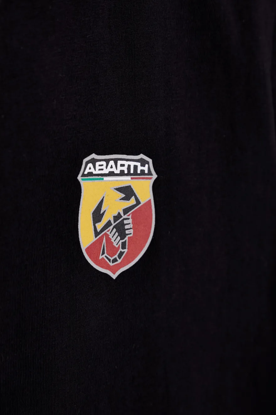T-shirt nera in cotone con logo Abarth 01