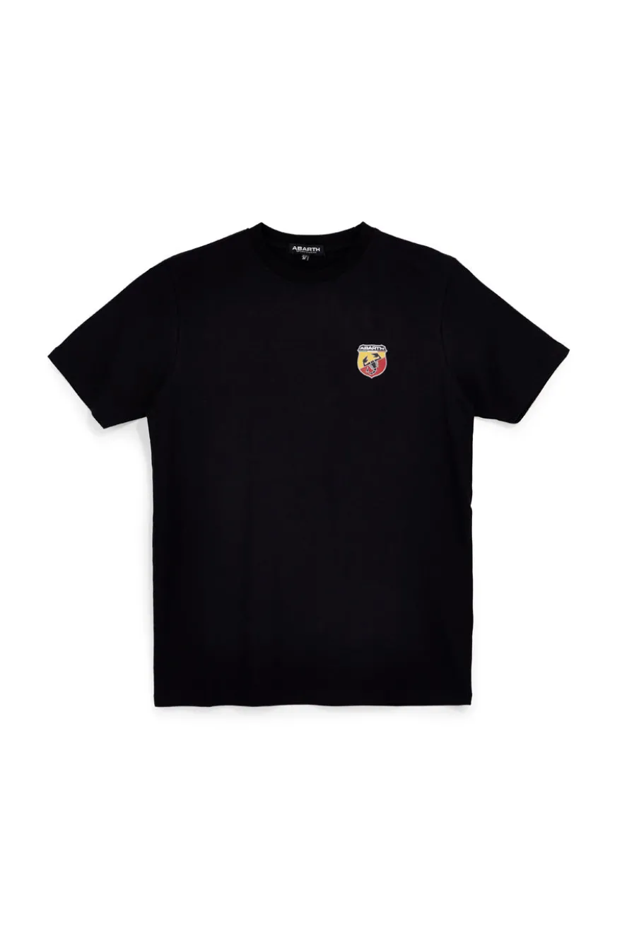 T-shirt nera in cotone con logo Abarth 01
