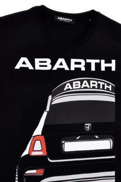 T-shirt nera in cotone con stampa sul petto Abarth AH26SS056