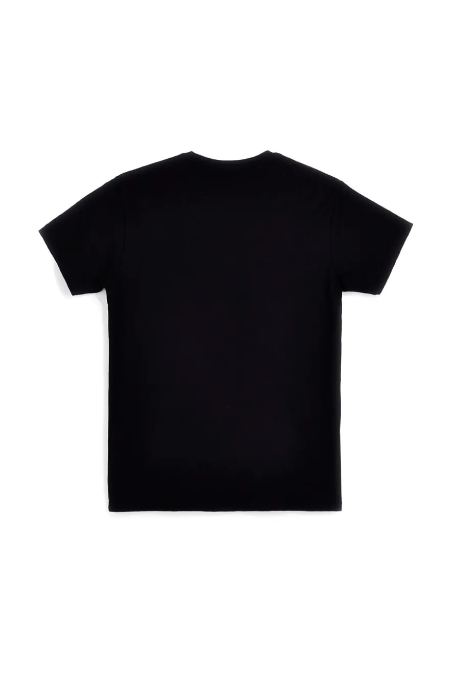 T-shirt nera in cotone con stampa sul petto Abarth AH26SS056