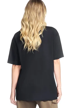 T-shirt nera in jersey con stampa metallizzata Skechers TS264