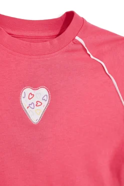 T-shirt rosa con maniche volant Pitt kids PT-G-T-9046