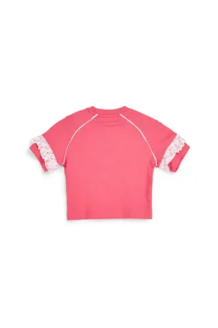 T-shirt rosa con maniche volant Pitt kids PT-G-T-9046