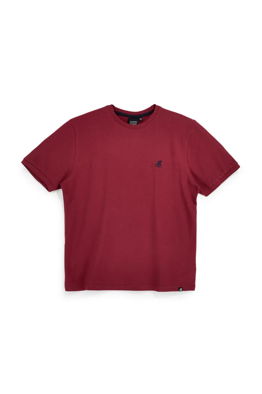 T-shirt rossa con logo ricamato U.s. grand polo USSS629M