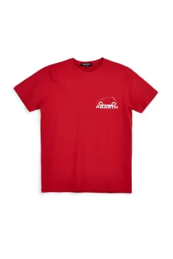 T-shirt rossa con stampa logo Abarth AH017TE