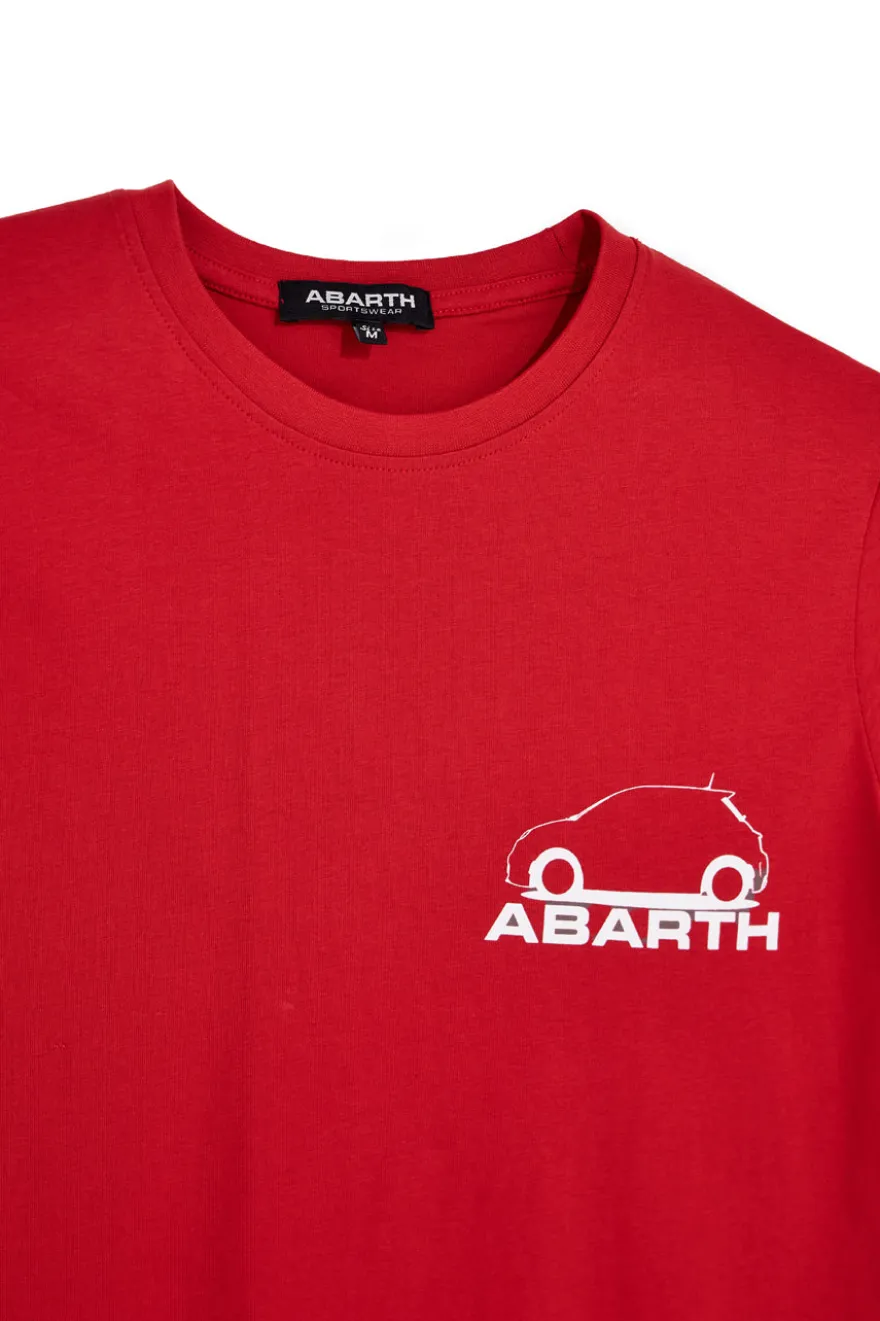 T-shirt rossa con stampa logo Abarth AH017TE