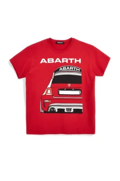 T-shirt rosso in cotone con stampa sul petto Abarth AH26SS056