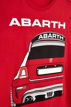 T-shirt rosso in cotone con stampa sul petto Abarth AH26SS056