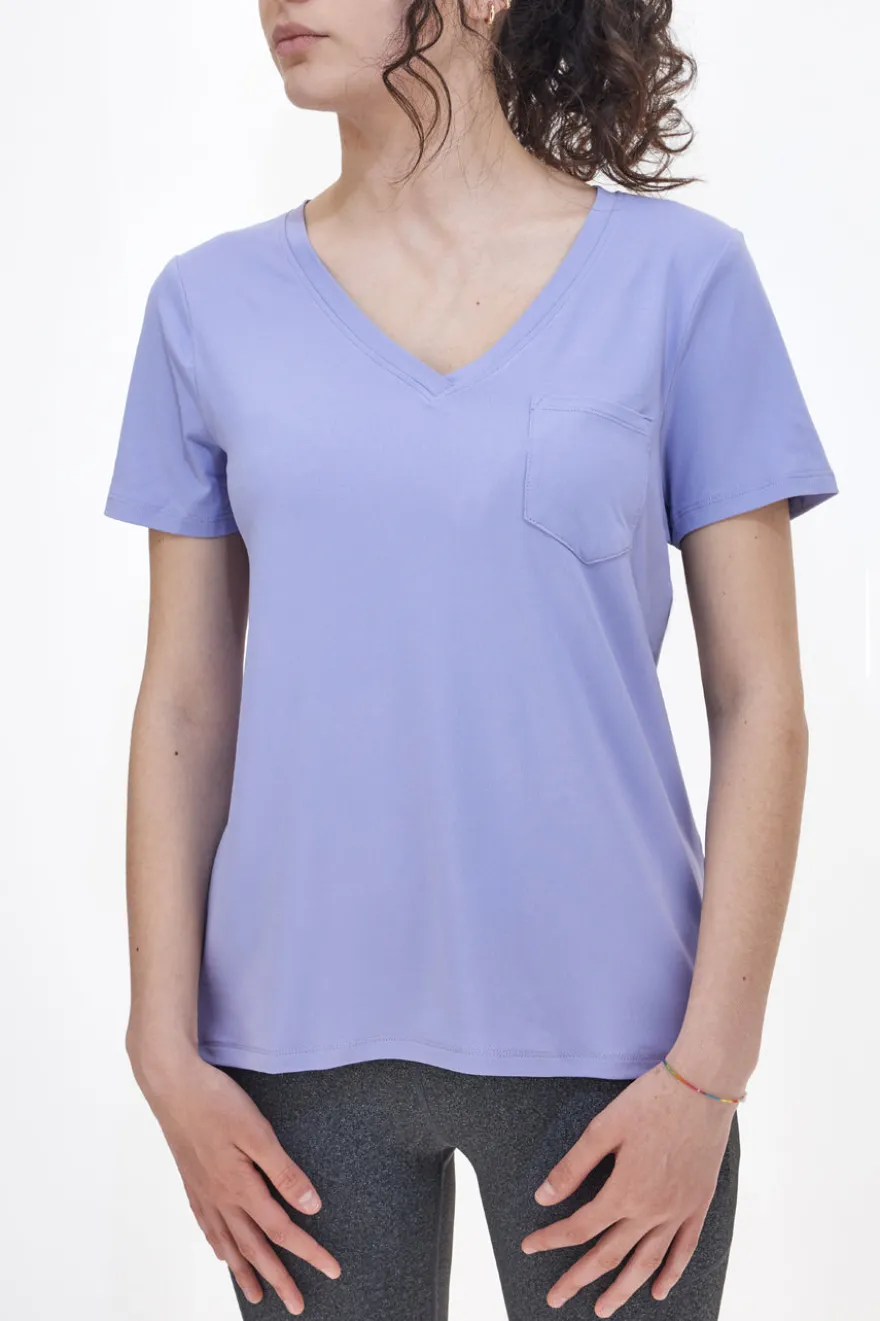 T-shirt Skechers Godri Serene V-Neck Tee Lilla