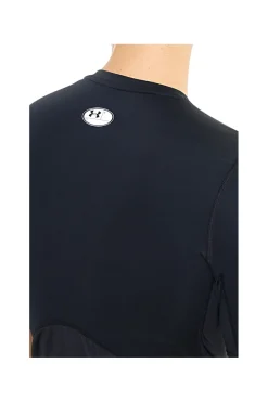T-shirt tecnica nera traspirante con maniche corte Under Armour UA HEATGEAR ARMOUR COMP SS da Uomo | Pittarello