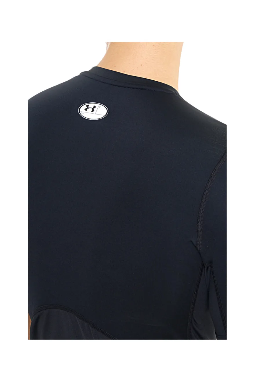T-shirt tecnica nera traspirante con maniche corte Under Armour UA HEATGEAR ARMOUR COMP SS da Uomo | Pittarello