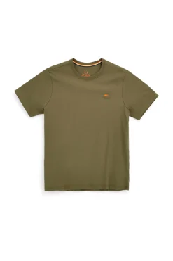 T-shirt verde a maniche corte con logo ricamato No limits MATS024S25