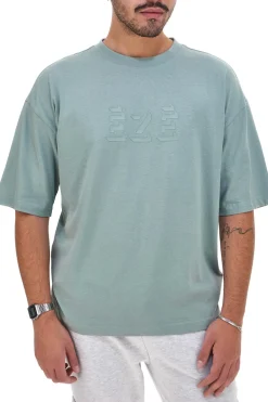 T-shirt verde con stampa frontale in rilievo BOARDMAN 1007