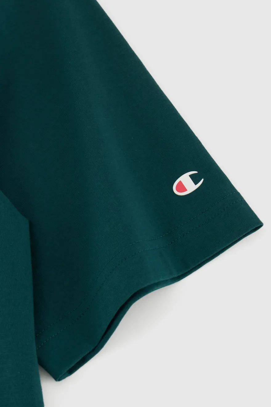 T-SHIRT VERDE GIROCOLLO CHAMPION CREWNECK