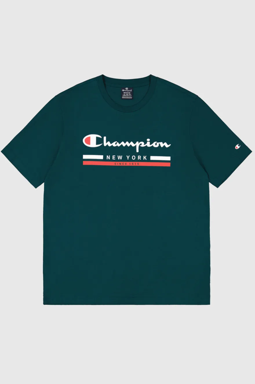 T-SHIRT VERDE GIROCOLLO CHAMPION CREWNECK