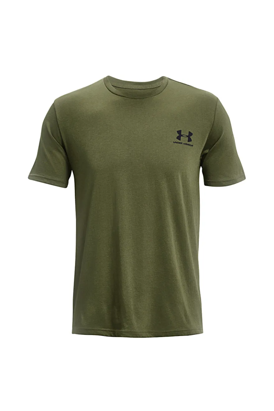 T-shirt verde leggera in misto cotone ad asciugatura rapida Under Armour M Sportstyle LC SS