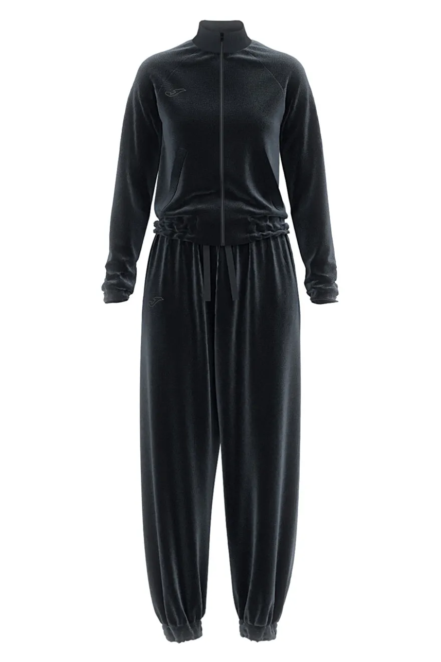 Tuta nera con zip e fondo elastico Joma Step Tracksuit