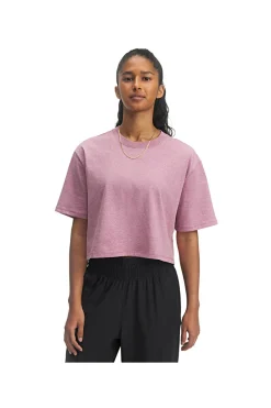 Under Armour – Rival SS – Kurz geschnittenes T-Shirt aus schnelltrocknender Baumwollmischung in Rosa