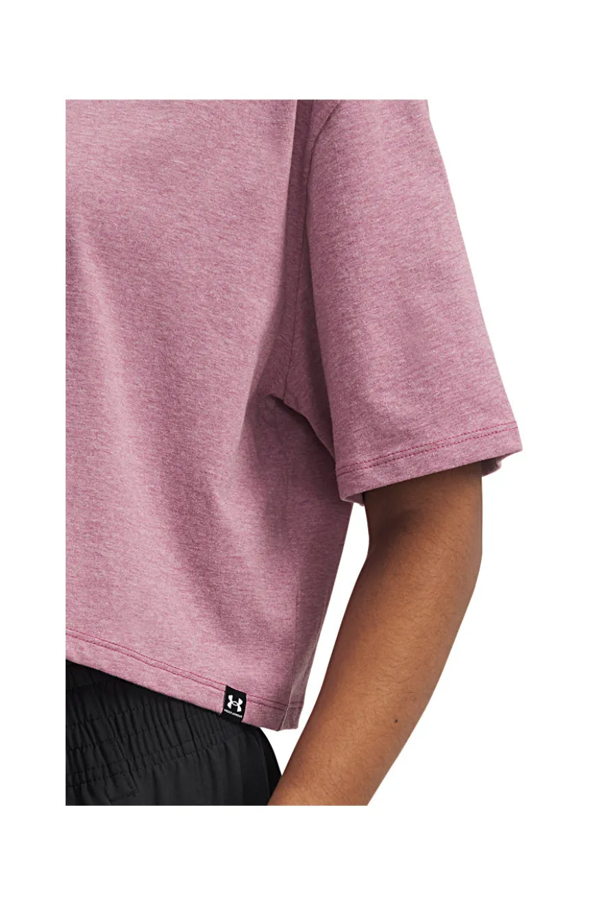 Under Armour – Rival SS – Kurz geschnittenes T-Shirt aus schnelltrocknender Baumwollmischung in Rosa