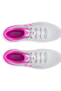 Under Armour W CHARGED SURGE 4 Laufschuhe in Grau und Fuchsia