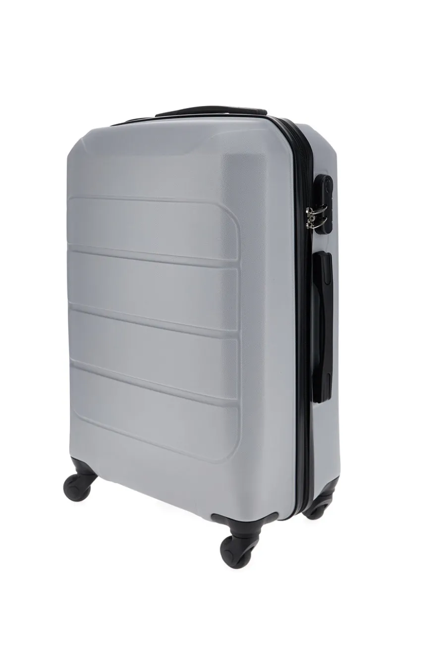 Valigia trolley grande argento con lucchetto integrato Prima Riga PR173/G
