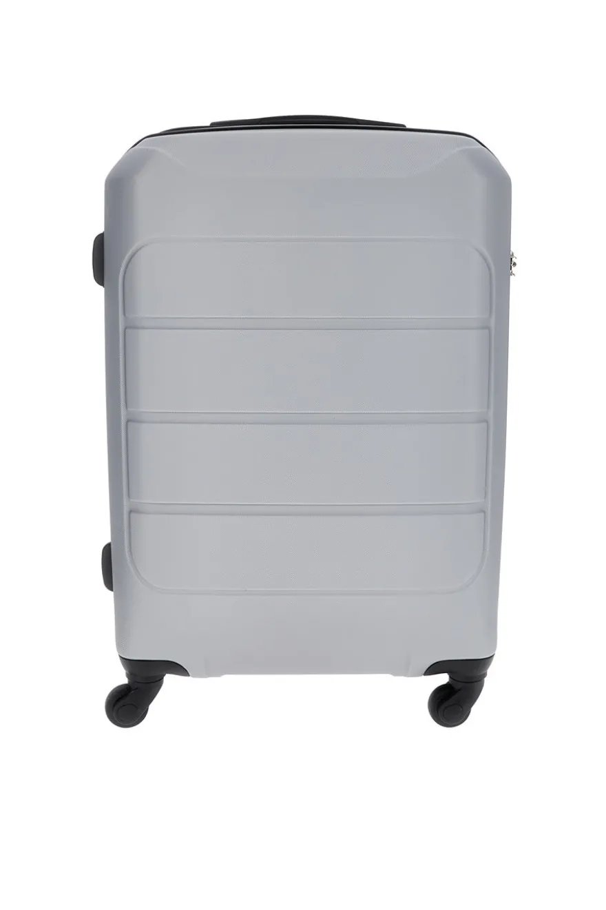 Valigia trolley grande argento con lucchetto integrato Prima Riga PR173/G