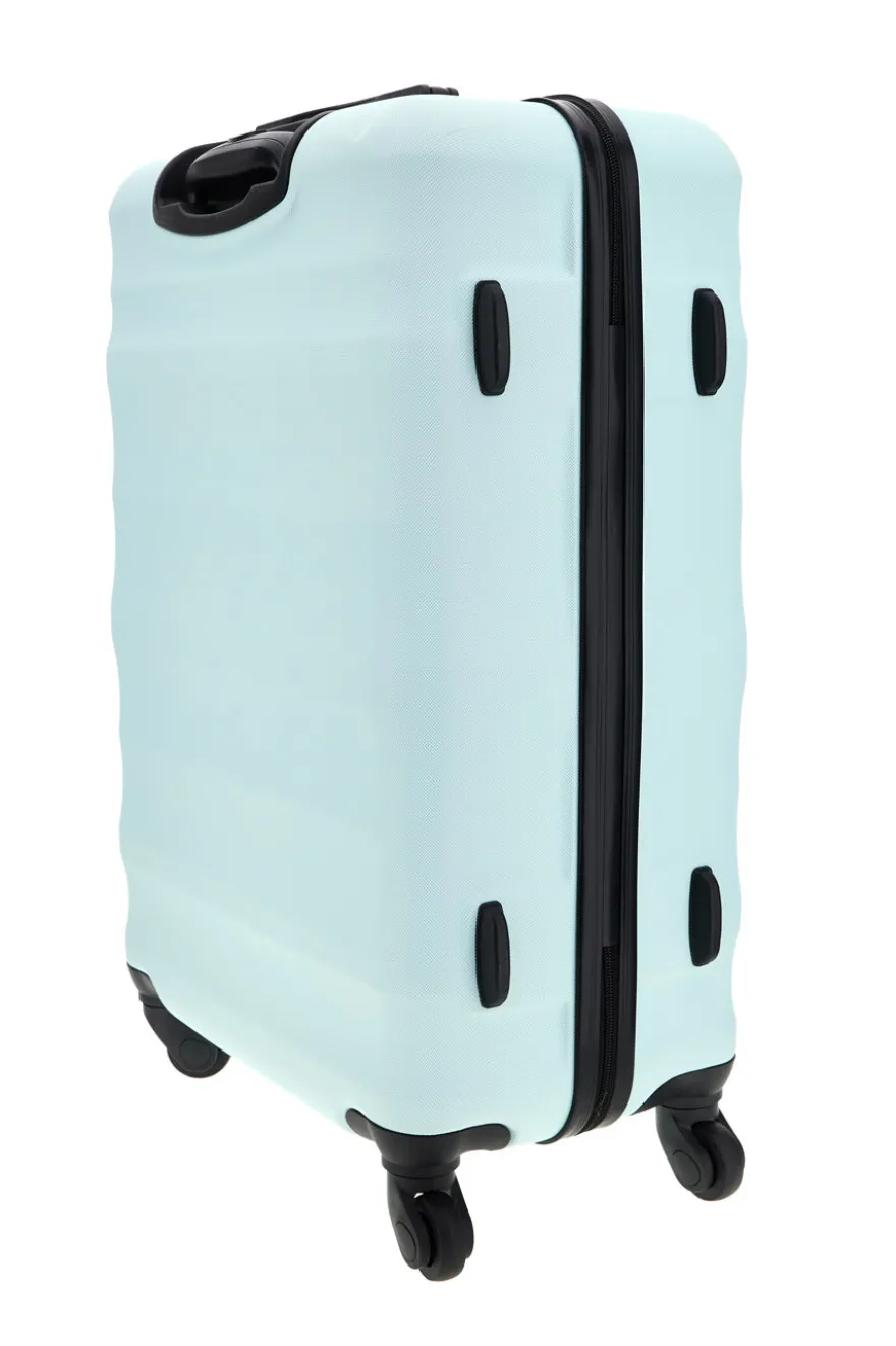 Valigia trolley grande azzurra rigida 4 ruote Prima riga PR168/G