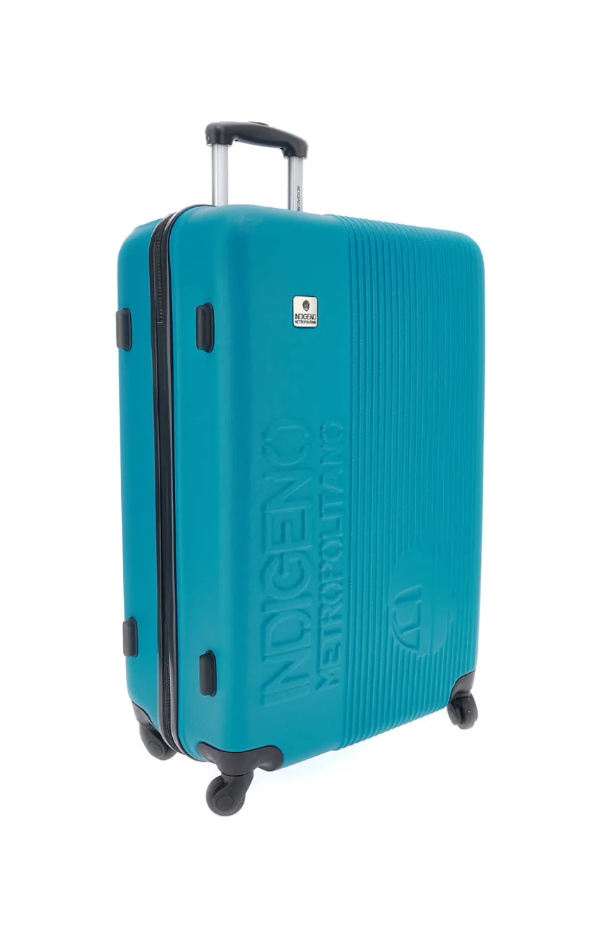 Valigia trolley media turchese rigida 4 ruote Indigeno INDIGENO182/M