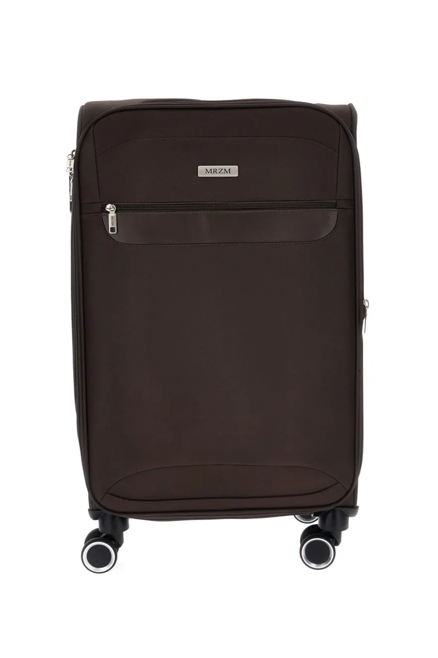 Valigia trolley piccola marrone con ruote girevoli Mrzm DH SOFT P