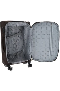 Valigia trolley piccola marrone con ruote girevoli Mrzm DH SOFT P