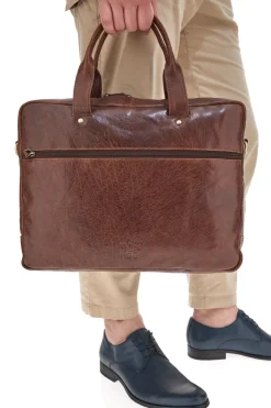 Ventiquattrore in Pelle NBG 333-1 Marrone