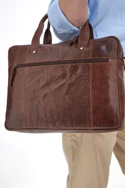 Ventiquattrore in Pelle NBG 333-1 Marrone