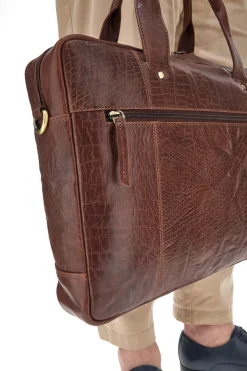 Ventiquattrore in Pelle NBG 333-1 Marrone