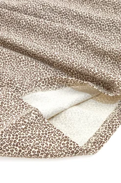 Vestito Beige con Gonna Animalier e Dettagli Azzurri PITT KIDS PT-K-SK-7003