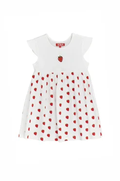 Vestito con Fragole Bianco Pitt Kids 05060