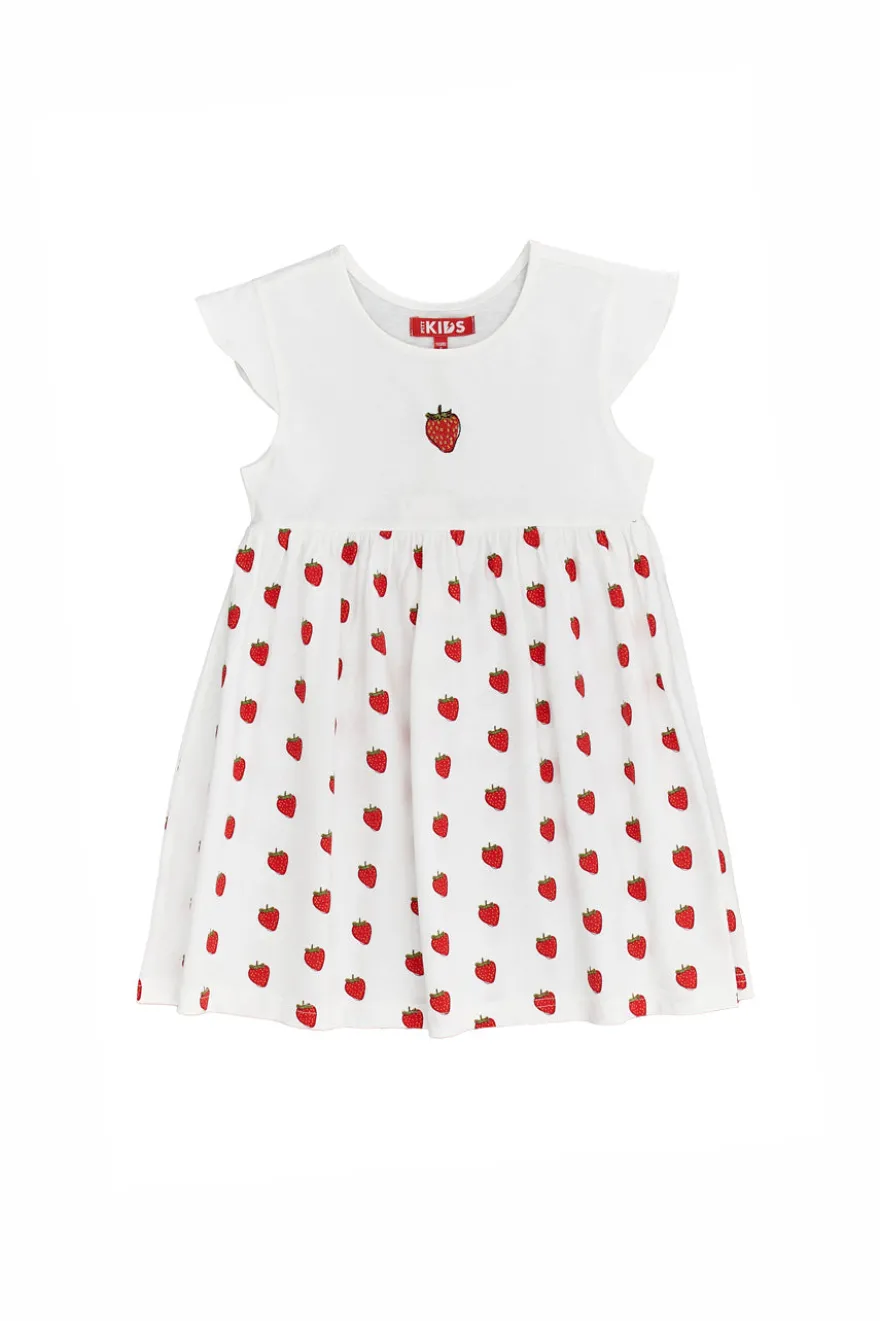Vestito con Fragole Bianco Pitt Kids 05060