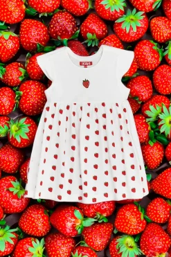 Vestito con Fragole Bianco Pitt Kids 05060