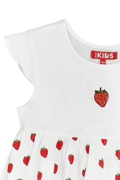 Vestito con Fragole Bianco Pitt Kids 05060