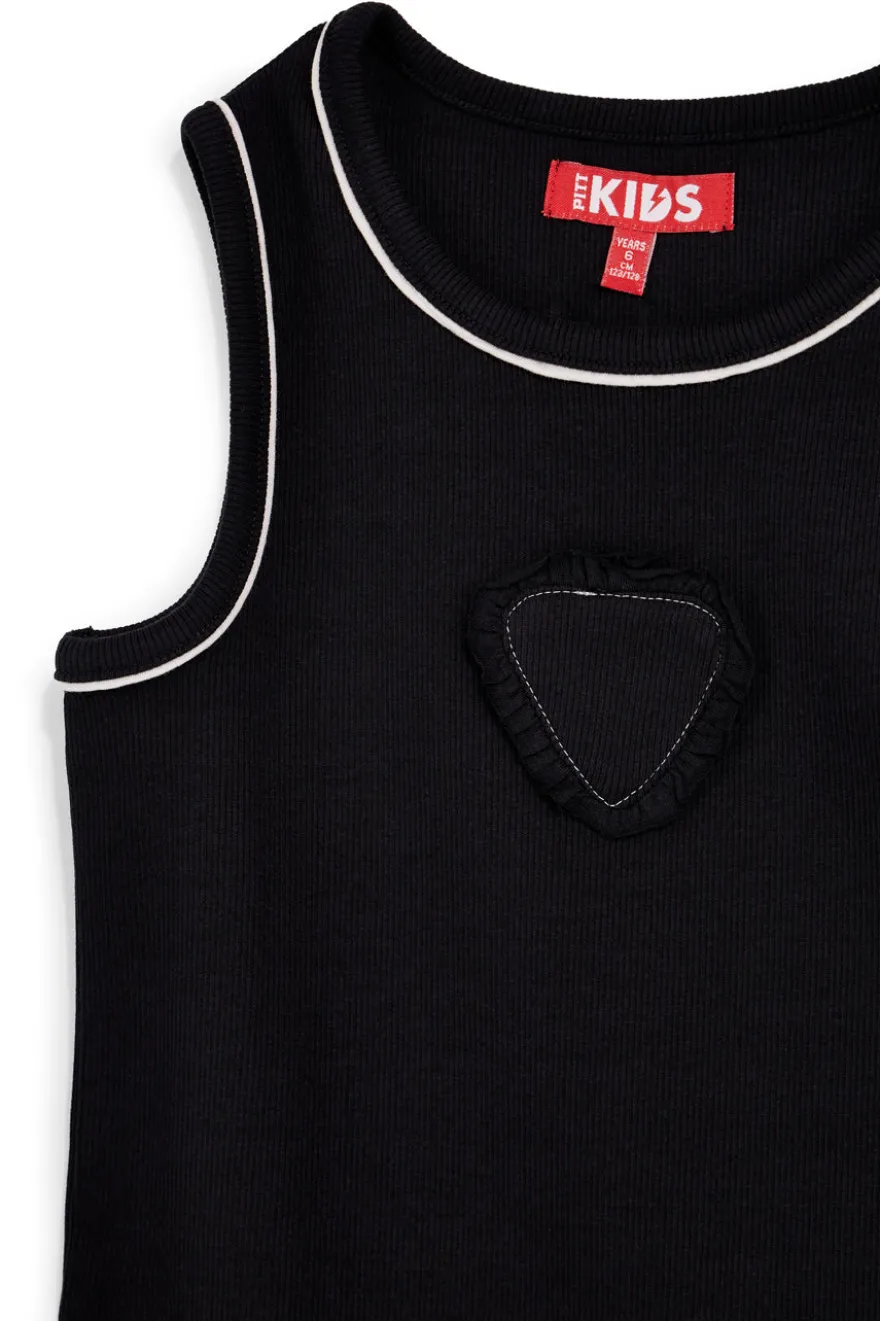 Vestito nero senza maniche con cuore Pitt kids Pt-b-t-9050