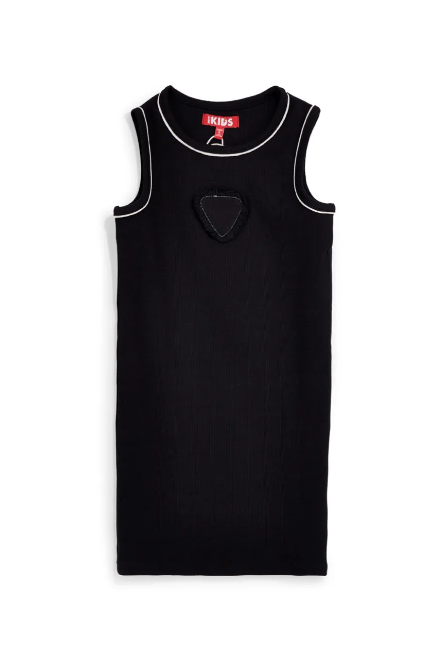 Vestito nero senza maniche con cuore Pitt kids Pt-b-t-9050