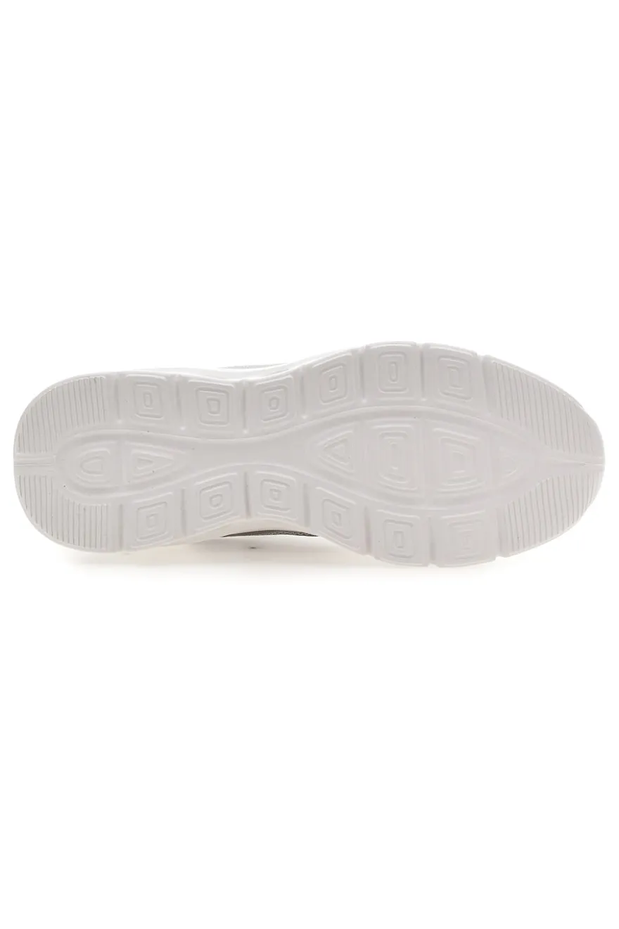 Weiß graue Damen Turnschuhe mit Mesh-Einsätzen Pittarello 8W24859